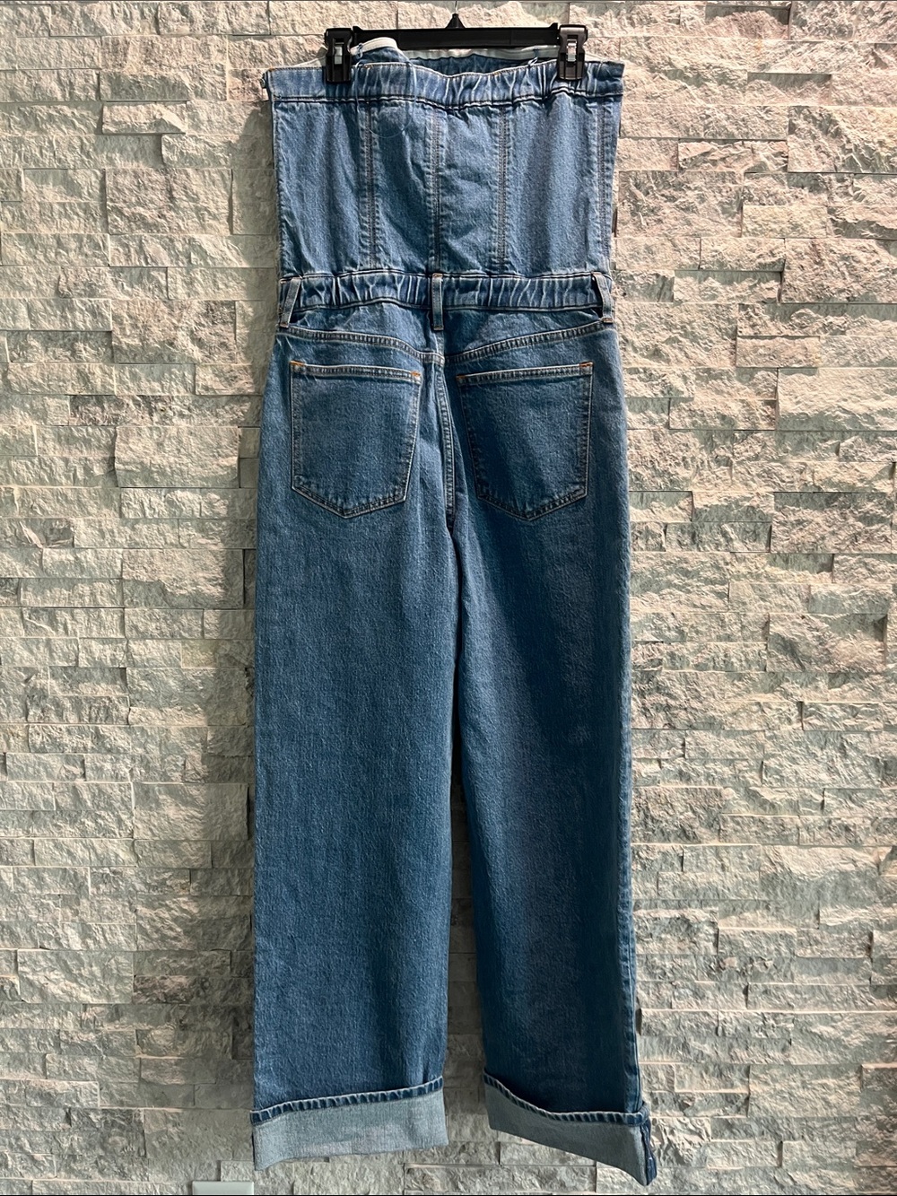Abercrombie & Fitch Strapless Denim Jumpsuit Sz-M - Picture 15 of 16